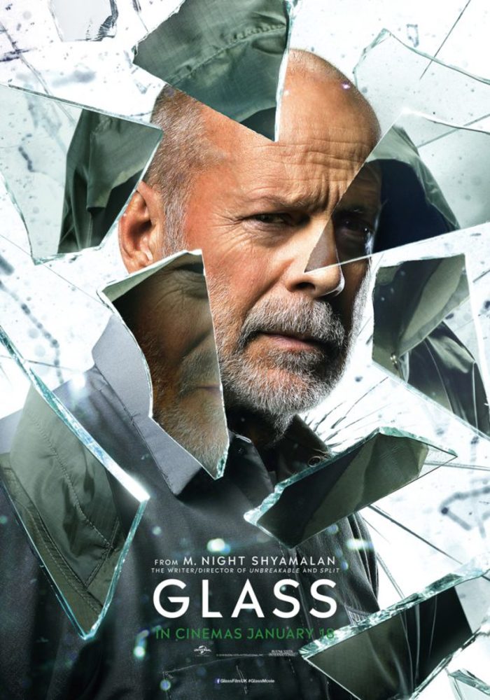 پوستر فیلم سینمایی «گلس» (Glass) با بازی بروس ویلیس